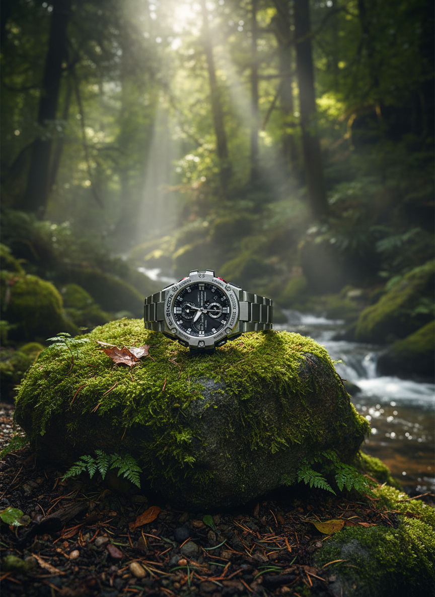 CASIO GST‑B100D‑1A minimal studio detail